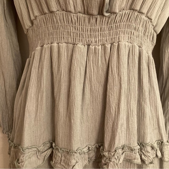 Altar’d State Pistachio Pastel Green Spring Coquette Designer Long Sleeve Dress - Picture 6 of 17